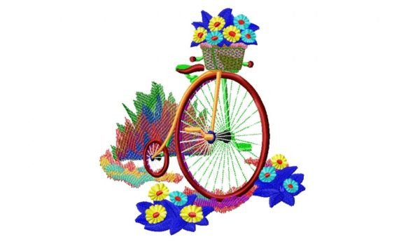 Bicycle Embroidery Design